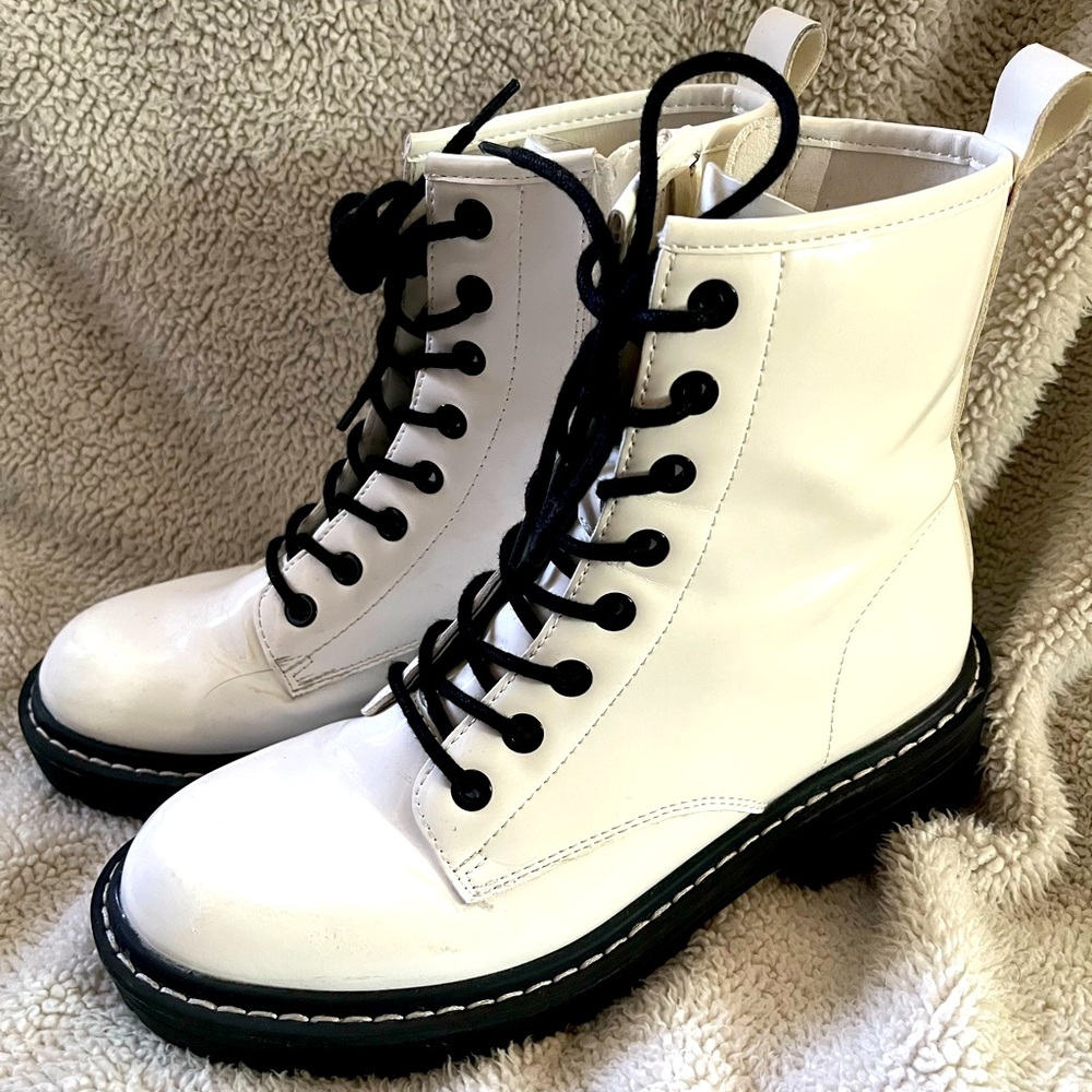 White combat boots